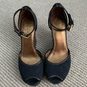 Coach peep toe wedges